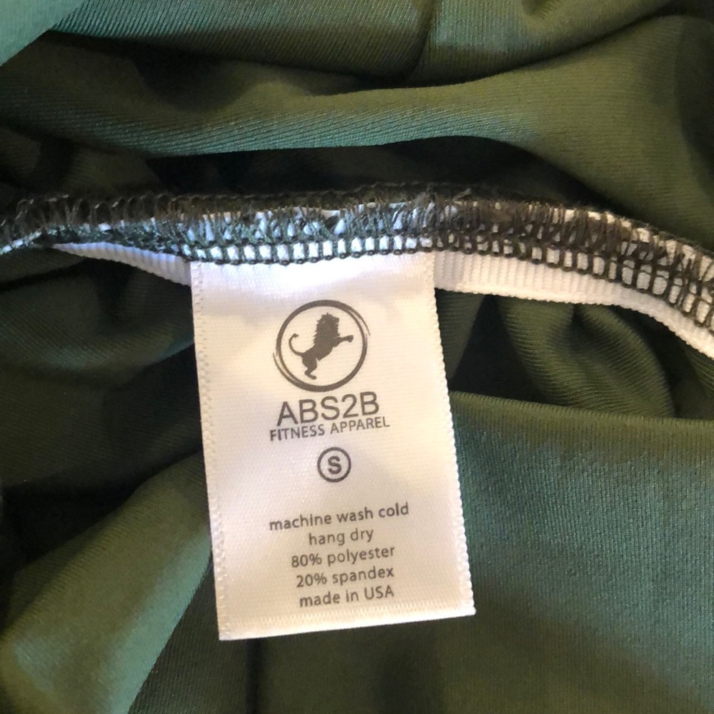 High-Waist Olive Green Scrunch Seam Leggings - Picture 8 of 8